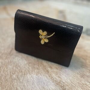 Lalo Fine Italian Handbags | Palm Beach FL Black Evening Bag with Dragonfly
